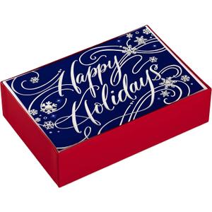 Hallmark Christmas Cards Boxed with Envelopes, Happy Holidays (40 Blue Holiday Cards)