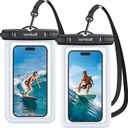 Lamicall Waterproof Phone Pouch Case - [2 Pack][Easy Lock & Heavy Duty] IPX8 Water Proof Cell Phone Dry Bag for Beach, Mom Gift Protector for iPhone 17 16 15 14 13 12 11 Pro Max Plus, Galaxy S25, 4-7"