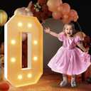 imprsv 3FT Light Up Numbers, Marquee Numbers 0 for Birthday and Anniversary Party Decorations, Large Light Up 0, Pre-Cut Foam Board Kit