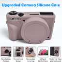 4 x Easy Hood Camera Case for Canon Powershot G7 X Mark III Digital Camera, Silicone Soft Camera Case with Button Marker Removable Lens Cover G7X Protective Body Skin - Tiffany Pink