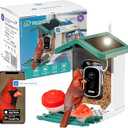 Happy Birdy Smart Bird Feeder with Camera  2.5K HD Video, Wild Bird Feeder with Wall Mount & Pole Strap Kit, Free AI App IDs 10K+ Birds, Solar Power Panels, Infrared Night Vision, Weatherproof IP67