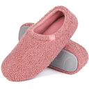 HomeTop Women's Fuzzy Curly Fur Memory Foam Loafer Slippers with Polar Fleece Lining, 9-10