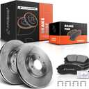 A-Premium 11.81 inch (300mm) Front Vented Disc Brake Rotors + Ceramic Pads Kit Compatible with Select Hyundai and Kia Models - Tucson 2010-2015, For Sportage 2011-2016, 6-PC Set