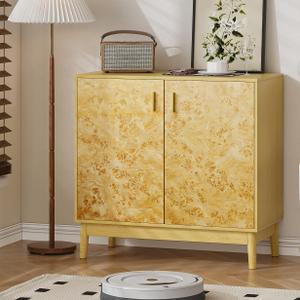 Buffet Cabinet with Storage,Accent Cabinet with 2 Decor Doors,Sideboard Buffet with Solid Wood Feet, for Hallway, Entryway, Living Room