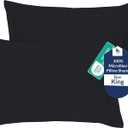 Royale Linens Pillow Shams 2 Pack King Size 20x36 Inch - Brushed 1800 Microfiber - Bed Pillow Shams, Wrinkle Resistant Super Soft and Cozy - Back Overlap Closure - Oxford Pillowcase (King, Black)