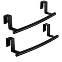 Over The Door Towel Rack, Over Cabinet Towel Bar Kitchen Bathroom Towel Holder Storage Dish Towel Holder, Over Cabinet Cupboard Door Towel Bar, Matte Black 2 Pack