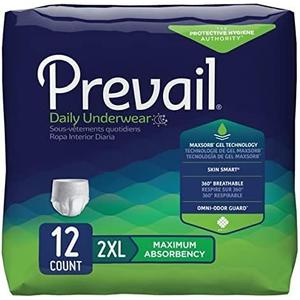 Prevail Daily Disposable Underwear 2X-Large, PV-517, Maximum, 12 Ct (2 Pack of 12 Count | 24 Count Total)