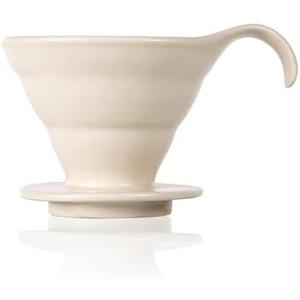Aarcinhke Pour Over Coffee Maker V60 Ceramic, Pour Over Coffee Dripper Porcelain, Reusable Portable Coffee Dripper Filter Origami Accessories Non Plastic, White