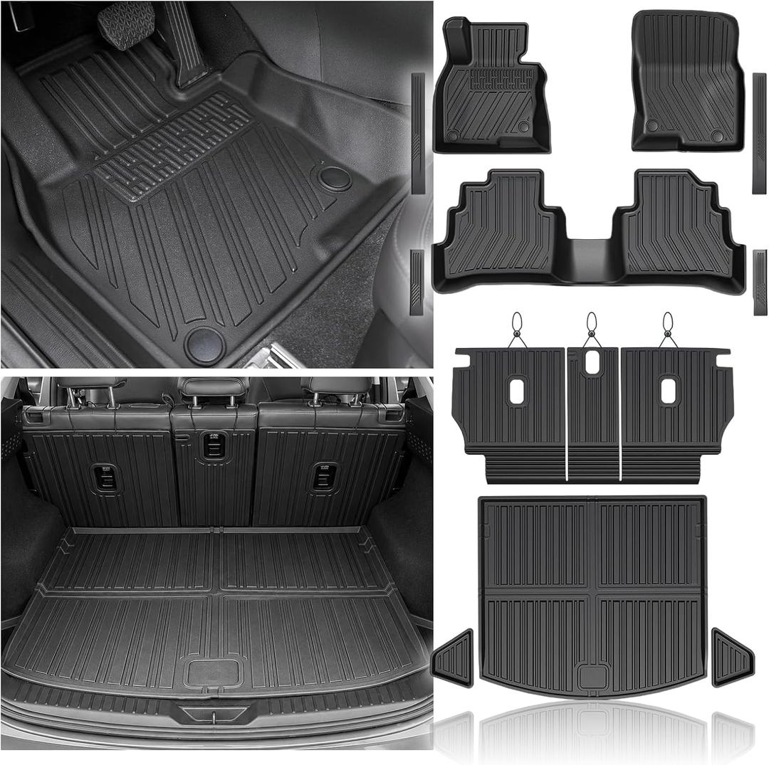 JOULARISE Floor Mats Set for 2017-2025 Mazda CX-5, All Weather TPE Backrest Mat Trunk Mat Cargo Liner Door Sill Guards Accessories for CX5 (Full Mats Set)