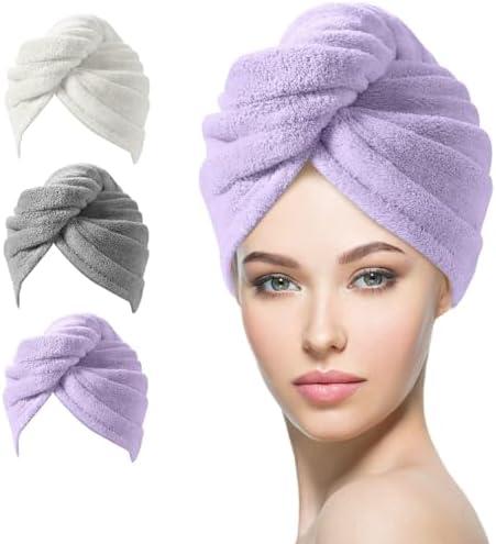YFONG Larger Microfiber Hair Towel Wrap for Women, Purple, 30" X 10.2"
