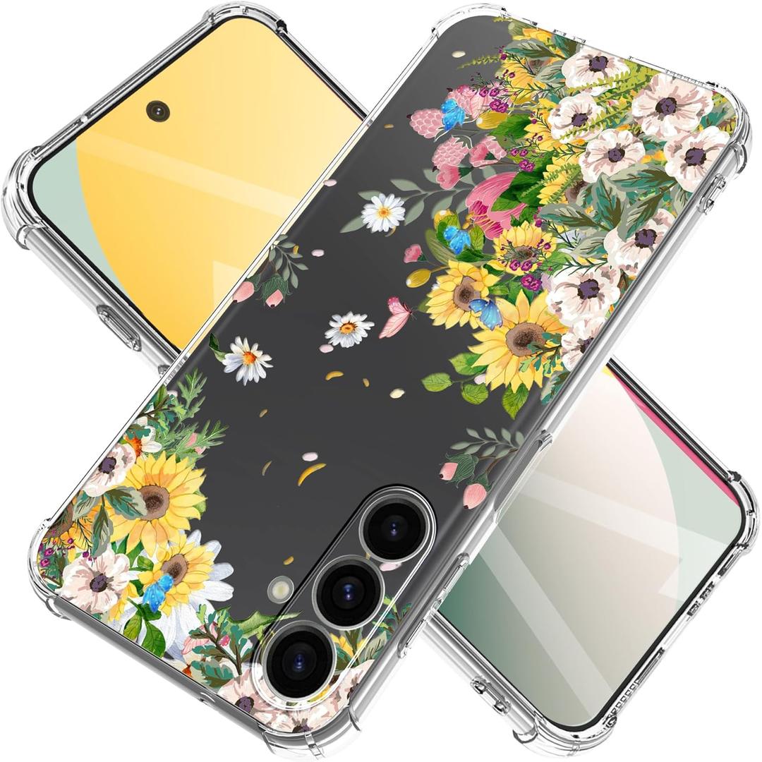 for Samsung Galaxy A26 Case 5G 6.7", [10FT Military Grade Drop Test] Flowers Planet Soft Slim TPU Protective Shockproof Phone Case CoverFlowers Sea