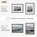 Fun Memories 12x16 Picture Frame, Display Pictures 9x12 with Mat or 12x16 Without Mat, 12 x 16 Frame for Photos, Posters & Art Prints, Gallery Photo Frames for Wall & Tabletop Display, Black, 1 Pack