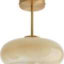 mid Century Ceiling Light Milk Glass Ceiling Light fixtures Glassshade Gold Modern Semi Flush Mount Ceiling Light, Globe Glass Ceiling Lamp Hallway Dining Room Kitchen