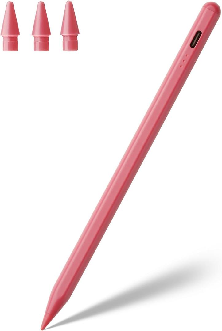 Stylus Pen for iPad A16 11th 10th 9th 8th 7th 6th Generation, iPad Pro 12.9 11 13 inch M4, iPad Air M3 M2 5th 4th 3rd Gen, iPad mini A17 Pro 7 6 5, Apple Pencil Pro 1st 2nd Gen Alternative Rose Pink