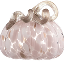 5.1" Hand-Blown Glass Pumpkin Halloween Decor Fall Home Figurines Collectible Harvest Thanksgiving Wedding & Autumn Mantel Decorations Paperweight Tabletop Ornaments(Pink