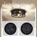 13 inch Black Flush Mount Ceiling Light Fixture,3-Light Light Fixtures Ceiling Mount for Hallway,Hall,Kitchen,Farmhouse (1 Pack)