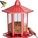 Birdream Bird Feeders for Outdoor Hanging, Fun Installation Pagoda Design Wild Birdfeeder, Attracting Wild Birds Sparrows Finch Cardinal Goldfinch Chickadee - Red