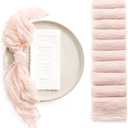 Ling's Moment Luxury Cloth Wedding Napkins - 19x19 Inch Reusable Cheesecloth Linen Napkins for Wedding Reception, Bridal Shower, Dinner Table - Washable, Durable (Set of 10), [Blush]