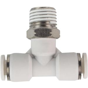 BLCH PNEUMATIC Male Branch Tee 1/4 Inch Tube OD x 3/8 Inch NPT Pneumatic Push To Connect Fittings Tee Air Fittings PT1/4-N03 (Pack of 10) (White)