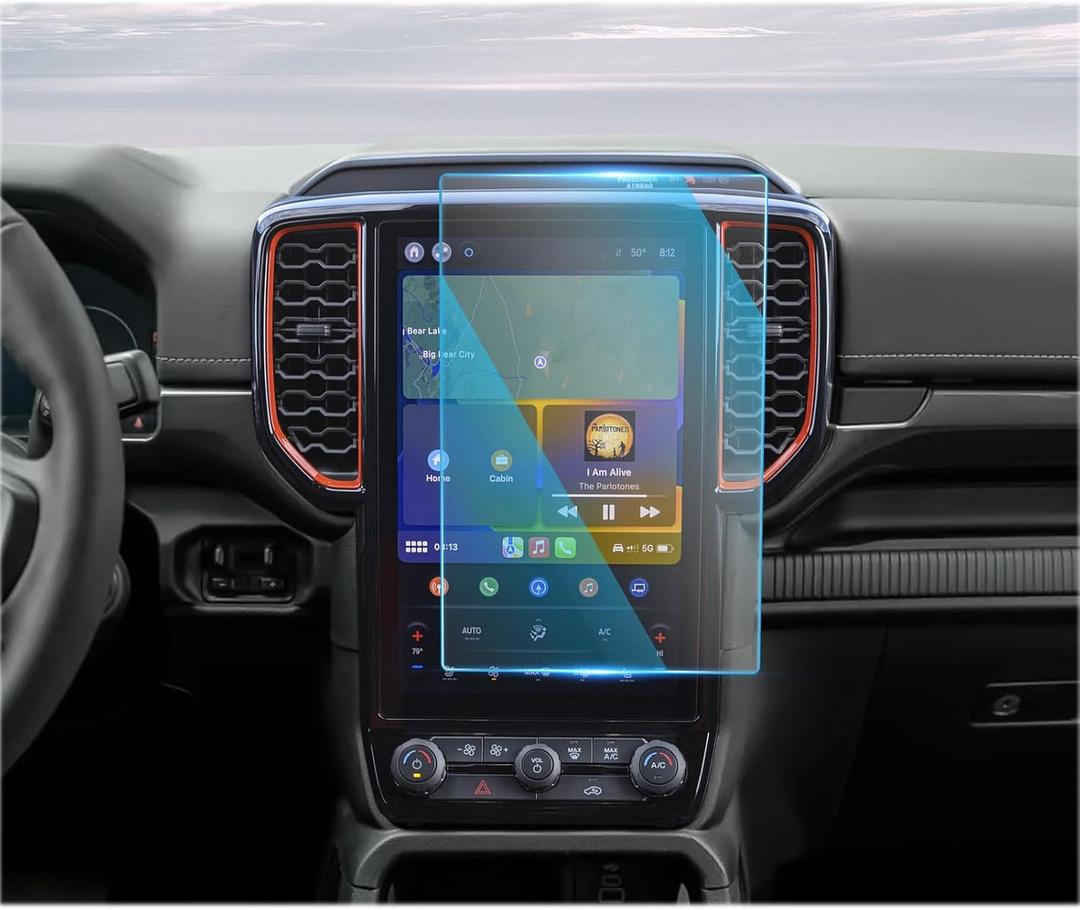 CDEFG For 2024 2025 2026 Ford Ranger Screen Protector - 12 Inch 9H HD Tempered Glass - Ranger (Raptor, Lariat, XLT) Touchscreen Accessories