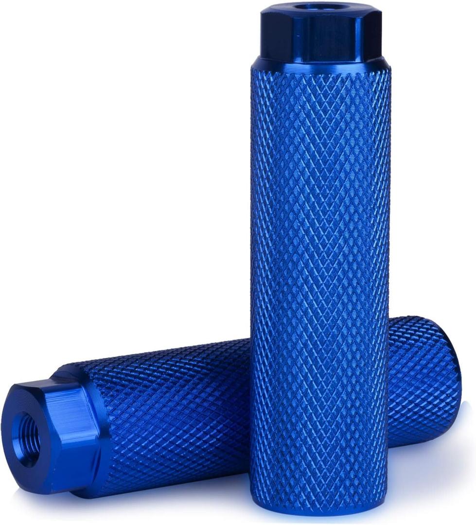 Bike Pegs 2Pcs Aluminum Alloy Anti-Skid Lead Foot Bicycle Pegs 3/8 inch Axles (Blue)