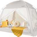 Bed Tents Canopy BedPrivacy Dream Tent for Cozy Indoor Sleeping, Light-Reducing,and Breathable, with 4 Doors Floor Tent BedAvailable in Twin, Full, and Queen Sizes (Gray)