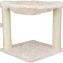 TRIXIE Baza XXL Cat Scratching Posts, Indoor Cat Furniture with Plush Hammock, Jute Scratcher Posts and Dangling Toy Ball, 18.1" L x 18.1" W x 19.7" H, Cream