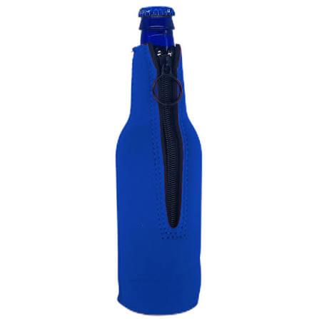 Blank Neoprene Zipper Beer Bottle with Opener Coolie Variety Color Packs