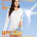 Boladeci Women's Swim Shirts Long Sleeve V Neck T Shirts UPF 50+ Sun Protection Quick Dry Rash Guard (Large)