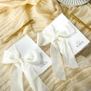 Engrowtic 2 Set 3.9 x 5.9 Inches Wedding Vow Cards with Ribbon and Pens His and Hers Vow Books Paper Notebook for Wedding Keepsake Essentials Elegant Bridal Shower Ceremony Gift(Classic)