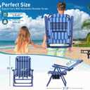 Suteck Backpack Beach Chair for Adults - 6-Position Folding Reclining Chair with Cooler Bag & Cup Holder, Lightweight Portable Beach Chair for Camping, Outdoor, Sand, Travel Use, Oversized