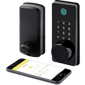 LOCKSTAR Smart Door Lock  Keyless Entry Deadbolt Door Lock  Multiple Entry Methods  APP  Fingerprint Touch ID  Keypad Code  Card FOB  Traditional Key  Smart Home Devices (Black)