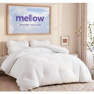 Mellow Marshmellow Comforter Full/Queen, All-Season Temperature Control | Extra Fluffy Double-Stuffed Down Alternative Duvet Insert, OEKO-TEX Class I Fabric and Box-Stitch, Machine Washable
