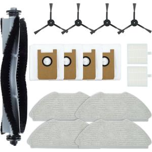 Netezza T20 Accessories Replacement Compatible with Airrobo T20+ Robot Vacuum Cleaner, 1 Main Brush, 2 HEPA Filters, 4 Dust Bags, 4 Mop Pads, 4 Side Brushes, T20+ Replacement Parts