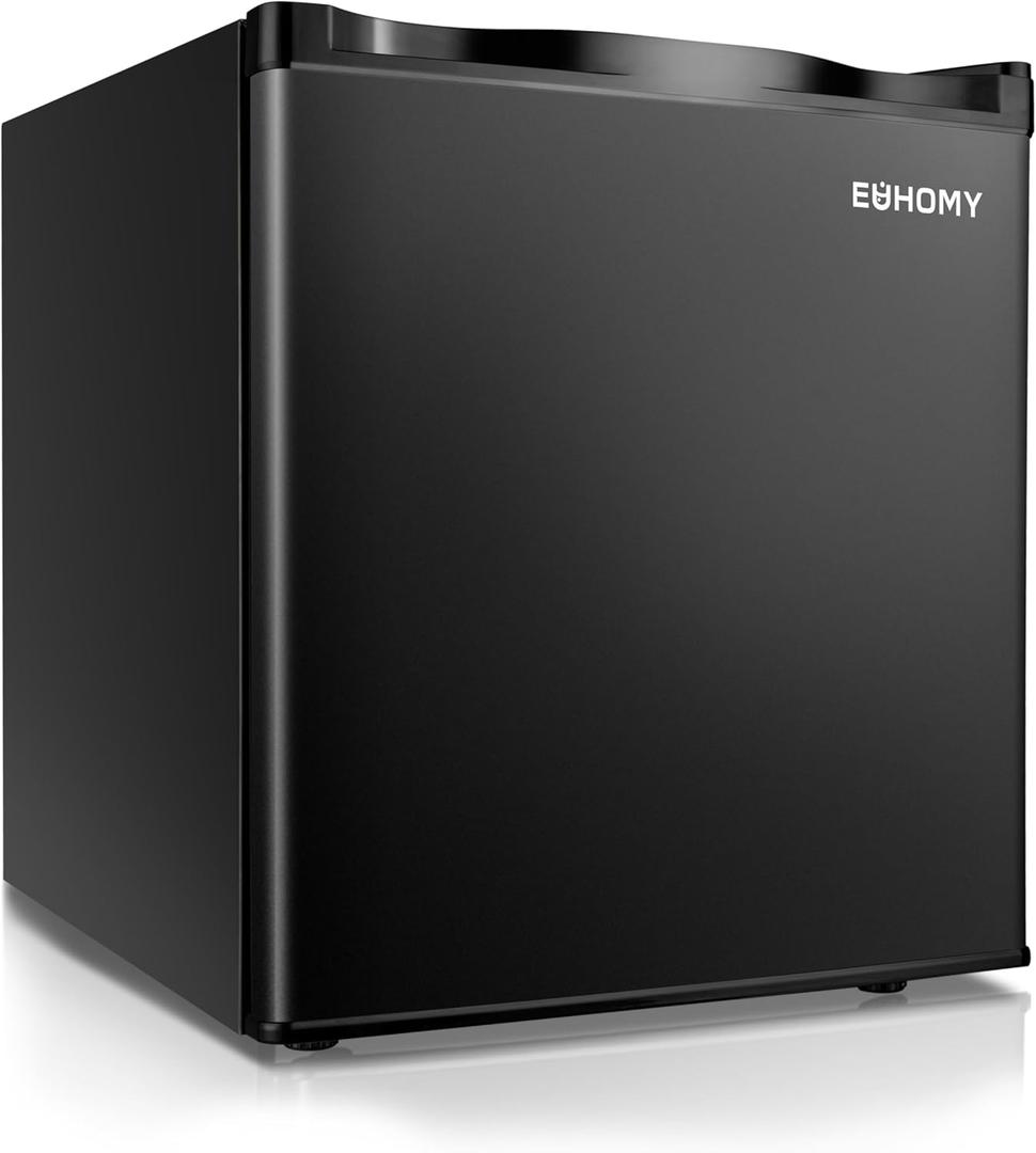 EUHOMY 1.1 Cubic Feet Mini Freezer, Countertop, Single Door Compact Upright Freezer with Reversible Door, Removable Shelves, Small freezer for Home/Dorms/Apartment/Office, New Black (1.1 CU.FT)