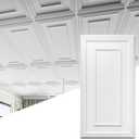 Art3d Drop Ceiling Tiles, 24x48in. White (12-Pack), Polyvinyl Chloride (PVC), Glue Down