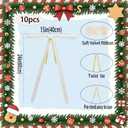 10pcs Beige Large Velvet Christmas Bows for Xmas Tree Wreath, Garland, Swag, Staircase,Wedding Indoor Outdoor Home Decor (15 * 24 inch,Width of 1inch)