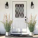 2 Pack Fake Grass Faux Plastic plantas Synthetic Pampas Grass Indoor Outdoor Realistic Floor Plants Artificial Cattail Reed Grass for Home Office Wedding Patio Front Decor Housewarming Gift
