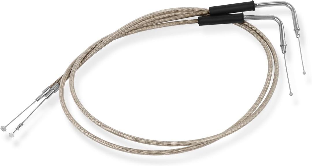 35.4" 55" 59" Stainless Steel Throttle Cable Wire Kit Idle Cable Compatible with Harley Dyna Softail XL 883 1200 Fat Boy Heritage Road King Motorcycle Throttle Clutch Cable Wire (59")