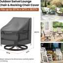 Mrrihand Patio Chair Covers, 2 Pack Outdoor Swivel Lounge Chair Cover, Heavy Duty Patio Rocking Chair Covers, Patio Furniture Covers Waterproof, 30" W34" D38.5" H, Black
