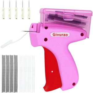 Stitch Gun for Clothes With Storage Box, Handheld Stitch Gun Quick Clothing Fixer Micro Sewing Tagging Gun Kit for Clothing One Stitch Sewing Gun Includes Needles Fasteners (Purple