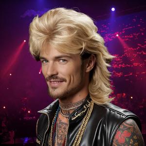 Men's 80s Rock Style Long Blonde Mullet Wig - Perfect for Cosplay, Parties & Stage Performances - Heat Resistant