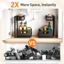 Under Kitchen Sink Organizer, Metal Pull Out Bathroom Organizers and Storage, 2-Tier Cabinet Organizer Shelf with Sliding Drawer, Home Organization for Kitchen, Laundry, Pantry, Black, 2 Pack
