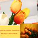 WeTop 30pcs Real Touch Tulips PU Artificial Flowers, Fake Tulips Flowers for Arrangement Wedding Party Easter Spring Fall Home Dining Room Office Decoration. (Orange, 14" Tall)