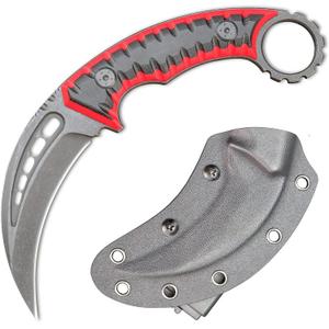 Gtk112 Claw knife,Fixed Blade Knife,D2 Steel Blade +G10 Handle Outdoor Camping Hunting Survival Knives,EDC Tool Knifes with Kydex Sheath
(Red) Gtk112 Claw knife,Fixed Blade Knife,D2 Steel Blade +G10 Handle Outdoor Camping Hunting Survival Knives,EDC Tool Knifes with Kydex Sheath
(Red)