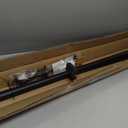 Long Curtain Rods for Windows 72 to 144", 1-Inch Black Blackout Curtain Rods with Aluminum Brackets and End Cap Finials, Adjustable Drapery Rods for Sliding Glass Door/Bedroom/Kitchen/Living Room.