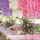 40 Pack Pink Purple White Wisteria Hanging Flowers, Fake Hanging Flowers for Decoration,Vines for Bedroom, Wisteria Flower Garland for Home ,Party,Wall,Wedding Decoration,Baby Shower(3.6 Ft/Pcs)