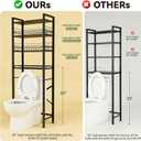 4-Tier Bathroom Organizer Shelf Over The Toilet Storage Cabinet with Feet Pad Over The Toilet Storage Rack with Adjustable Shelf and Basket Bathroom Shelves Above Toilet Bathroom Shelves, 23.6 x 9.4 x 68 inches