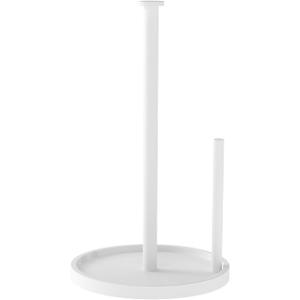 Paper Towel Holder Countertop, Standing Paper Roll Holder with Anti Slip Weighted Base, Stainless Steel Freestanding Paper Towel Holder for Kitchen, White