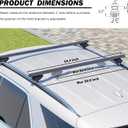 COWVIE 53 Inch Aluminum Roof Rack Cross Bars for Raised Side Rails, Adjustable Cargo Bars, Hold 165 LBS, Black